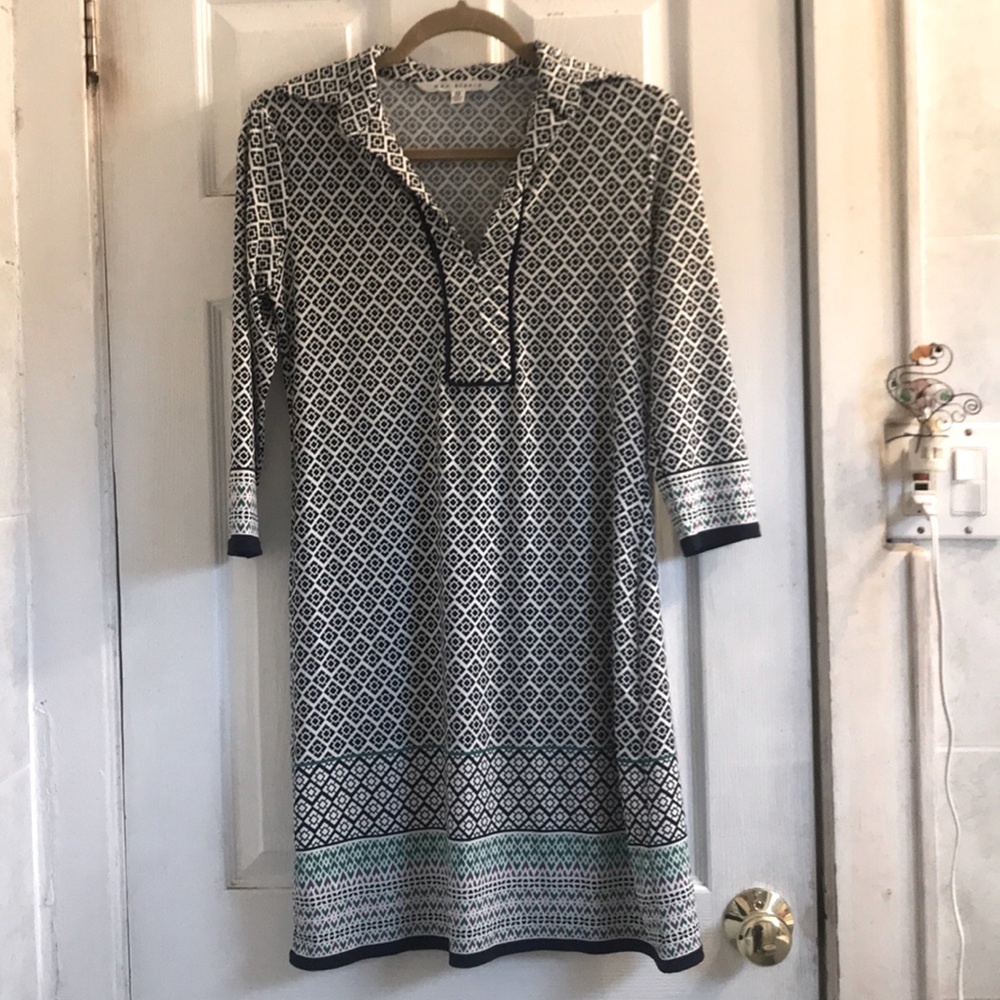 Max Studio Geometric Print Shift Dress XS